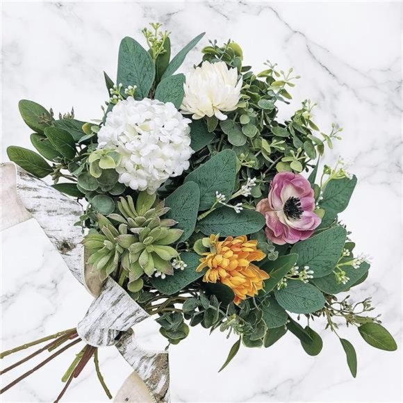 Mixed Eucalyptus Leaves Stems Bulk Artificial Eucalyptus Leaves Sprays Faux - Picture 3 of 6